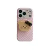 Funda tipo ins de Corea con puntos y lazo de oso, con soporte magnético, para 17Promax, adecuada para 16Promax y 15Pro