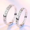 Anillo de Costura con Dibujo de Corazón y Línea de ECG de Venta Caliente Transfronteriza, Anillo de Pareja con Apertura de Anillo, Juego de Anillos Articulados