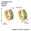 Brincos Omaca Estilo Ins de Alta Qualidade Coloridos com Fivela Circular de Zircônia 5A Aço Inoxidável Banhado a Ouro Real 18K para Mulheres