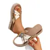 Sandalias de cuña casuales cómodas para mujer, modelo nuevo de verano 2026, tamaño grande, con punta abierta y tiras cruzadas, slip-on