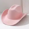 Sombrero Vaquero Occidental de Fieltro Suave para Hombre y Mujer Sombrero Casual de Ala Ligera Simple Sombrero Jazz Estilo Europeo y Americano