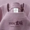 Algodão de Xinjiang Peso Pesado 300g Estilo Americano Camiseta de Algodão Puro Manga Curta Masculina Verão Solta Cor Sólida Camada de Base Superior Feminina Manga Meia