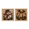 Kit de Pintura con Fieltro de Aguja para Tela Navideña 3D Festival Creativo DIY Hecho a Mano Forma Linda de Muñeco de Nieve Ciervo Decoración