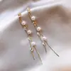 Aretes de borla de perla de calabaza burdeos para mujer, nuevo estilo chino, lujo ligero, gama alta, elegantes, de nicho, versátiles
