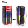 Altavoz Bluetooth SING-E ZQS42103 con reverberación, subwoofer, radio, ranura para tarjeta para baile cuadrado