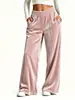 Moda femenina transfronteriza 2026 Ropa europea y americana para mujer Otoño e Invierno Pantalones de pierna ancha de terciopelo dorado para ir al trabajo, casual y relajados pantalones fluidos