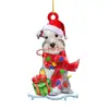Perro Navideño Transfronterizo Colgante Navideño Acrílico Adornos Navideños Decoración del Hogar Juego de Colgantes para Árbol de Navidad