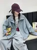 Chaqueta de cuero para niña para otoño, ropa infantil, top corto de nuevo estilo con retazos a cuadros