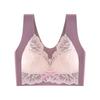 Nueva ropa interior de encaje sin costuras en la espalda, copa fija, talla grande, sin aros de acero, accesorio fruncido, sujetador cómodo para dormir para mujer