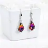 Pendientes de Moda con Colgante de Hoja Barroca de Comercio Exterior para Mujer, Aguja Chapada en Plata, Cristal Austriaco, Turmalina, Pendientes de Hoja de Arce, Joyería