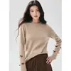 Luxo leve e minimalista! Nova coleção outono/inverno: suéter feminino de cashmere com gola redonda, apresentando um design de borboleta tridimensional nos punhos