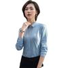 Camisa Azul de Manga Larga 2023 Primavera y Verano Nueva Ropa de Mujer Profesional Entrevista Front Office Bancario Adelgazante Ropa de Trabajo Top
