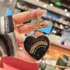 Llavero de Corazón Arcoíris con Diamantes Completos de Amazon Colgante de Bolsillo con Forma de Corazón Incrustado de Diamantes Moda Llavero para Llaves de Coche Pequeño Adorno