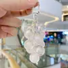 Chaveiro de Uva de Cristal Fofo e Requintado para Mulheres, Pingente Criativo para Bolsa, Chaveiro de Carro, Pequeno Pingente de Presente