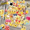 124 Pegatinas de bolsa de expresión facial de emoji de TikTok, lindas de dibujos animados, divertidas, para funda de teléfono, cuaderno, pegatinas impermeables