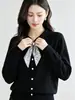 Bufanda de terciopelo Andy de dos piezas, nueva y versátil para otoño e invierno, cuello de bufanda, top de punto de manga larga elegante para adelgazar, para mujer