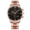 Explosiones de comercio exterior moda candente transfronteriza calendario de tres ojos patrón romano banda de acero relojes para hombre relojes para hombre al por mayor al contado