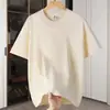 Camiseta de Algodão Penteado Pesado 200g de Manga Curta para Homens, Verão, Corte Solto, Camisa Base Lisa Versátil, Roupas Masculinas, Em Estoque Atacado