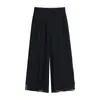 Calça Reta Slim de Cintura Alta Fina para Verão 2026 Calças de Perna Larga para Mulheres com Design Único Moda Casual Calças Longas