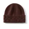 Nuevo gorro de cachemir con puño, gorro para cubrir las orejas, gorro de punto, gorro de lana de color liso, gorro para ciclismo al aire libre, gorro versátil para clima frío
