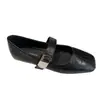 Zapatos planos cómodos de punta cuadrada para mujer, nuevo modelo 2026 para primavera y otoño, estilo vintage marrón para la noche, adecuados para combinar con faldas, zapatos Mary Jane