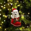 Calcetines Navideños Nuevos Transfronterizos Colgante de Perro Tema Árbol de Navidad Colgante Regalo Decoración Navideña Lindo Colgante de Perro
