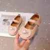 Zapatos de Cuero para Niñas Zapatos de Princesa Suela Suave Primavera Otoño Zapatos de Una Sola Temporada 2024 Nuevo Otoño Invierno Lazo de Perla Zapatos Pequeños de Cuero para Niños