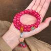 Explosiones en vivo cuentas de abaco bodhi carmesí círculo doble pulsera de hilo para la mano alrededor del dedo texto suave jugar pulsera de cuentas de Buda fabricantes al por mayor