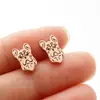 Pendientes de Animales Lindos de Dibujos Animados Diseño de Nicho Ins Pendientes de Zorro de Origami Dinosaurio Pendientes Simples de Acero Inoxidable