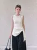 Top chic sem alças e sem mangas estilo coreano para mulheres, projetado para ser emagrecedor e valorizar a silhueta, adequado como peça externa, camisola 570