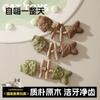 Juguete para Gato Hueso de Pescado Palo Masticable de Madera con Catnip Pescado Realista Masticable Duradero Auto-Entretenimiento Alivio del Aburrimiento Palo Teaser para Gato