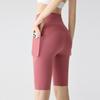 Shorts de Yoga Fitness Ciclismo de Secado Rápido con Bolsillo de Compresión Control de Abdomen Levanta Glúteos para Mujer Verano Cintura Alta Control de Abdomen