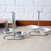 Estante para Cucharones de Acero Inoxidable Soporte para Cubiertos Cuchara Doble Redonda para Sopa Estante Colador Estante para Cubiertos de Olla Caliente Estante para Utensilios de Cocina