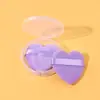 Esponja de terciopelo ultrasuave en forma de corazón para polvos sueltos, esponja de terciopelo suave redonda con flock para polvos fijadores, no absorbe el polvo, esponja para polvos