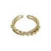 Anel de diamante de zircão de alta qualidade feminino luz de luxo nicho design senso de moda personalidade dedo indicador aberto ins popular Net Red