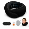 Almohada Popular con Espuma Viscoelástica en Forma de U Transfronteriza, Almohada de Viaje para el Cuello, Portátil y Plegable, Adecuada para Siestas en Avión y Soporte Cervical