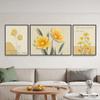 Estilo Nórdico Ins Tulipán Sala de Estar Pintura Decorativa Triple Estilo Cálido Girasol Flor Fondo de Sofá Pintura Colgante de Pared