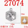 Nuevo Colgante de Joyería con Gema de Cristal Rosa Geométrico Simple Accesorios para Joyería Colgante para Collar DIY Accesorios de Joyería de Plata