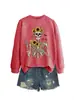Amazon eBay sitio independiente sudadera casual de moda personalizada para mujer con diseño de esqueleto, girasol, hoja de arce, comercio exterior transfronterizo