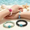 Artículo Popular Transfronterizo: Pulsera elástica de Tortuga, Elefante, Tiburón con Cuentas de Piedra Natural Pulsera de Piedra Animal
