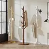 Perchero de pie de madera maciza, armario plegable para uso en dormitorio, estante de almacenamiento junto a la cama
