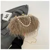 Bolso de Peluche Nuevo Otoño e Invierno Bolso de Mano Moda Hombro 2024 Bolso Perla Cadena de Alta Calidad Bolso con Borla