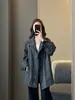 ¡Zedaijiai 100% algodón! Elegante ropa de trabajo minimalista cuello mao pequeño gabardina corta de un solo botón holgada para principios de otoño