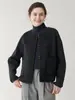 Abrigo de Lana Tweed Estilo Nuevo con Cuello Redondo, Largo Corto, Sarga Moda Elegante de un Solo Botón para el Trabajo
