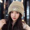 Gorro de Lana Tejida para Cachorro Lindo Estilo Coreano para Mujer, Grueso y Cálido, Otoño e Invierno, Nuevo Estilo, Gorro Frío de Dibujos Animados para los Dedos para la Cara