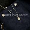 Novo Colar Calcedônia Esmeralda Estilo Chinês Prateado Cravejado Jade Corrente Clavícula Pingente de Contas Anel Pulseira Brincos