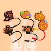 Nueva tapa de pajita de Halloween tapón antipolvo de silicona fiesta creatividad personalidad pajita clip de hebilla decorativa productos transfronterizos