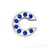 Cinturón de vestir con letras de diamantes azules zafiro de 8 mm, accesorios de joyería de pedrería DIY, pulsera con las 26 letras inglesas, accesorios de joyería