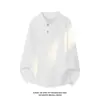 Novedad Otoño 2026 Estilo Hong Kong Blanco Talla Grande Rayas Onduladas Cuello Alto Camiseta M-5X HT26679-TeP20