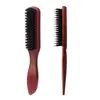 Cepillo para Barba de Cabeza de Aceite para Hombre de Venta Caliente Transfronterizo Cepillo para Barba de Madera Maciza con Mango Largo Cepillo Limpiador de Cerdas de Cerdo Peine de Peluquería Cepillo para Peinar